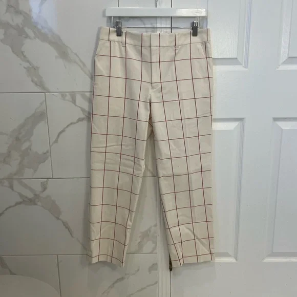 Club Monaco | Marie Pant: Creamy Beige & Pink Ankle Pants - Picture 15 of 17